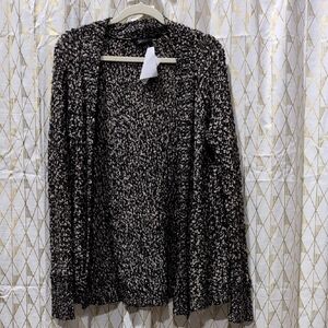 Black and White Knit Cardigan